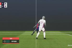 费尔明直塞孔德前插推射破门，但裁判示意越位进球无效