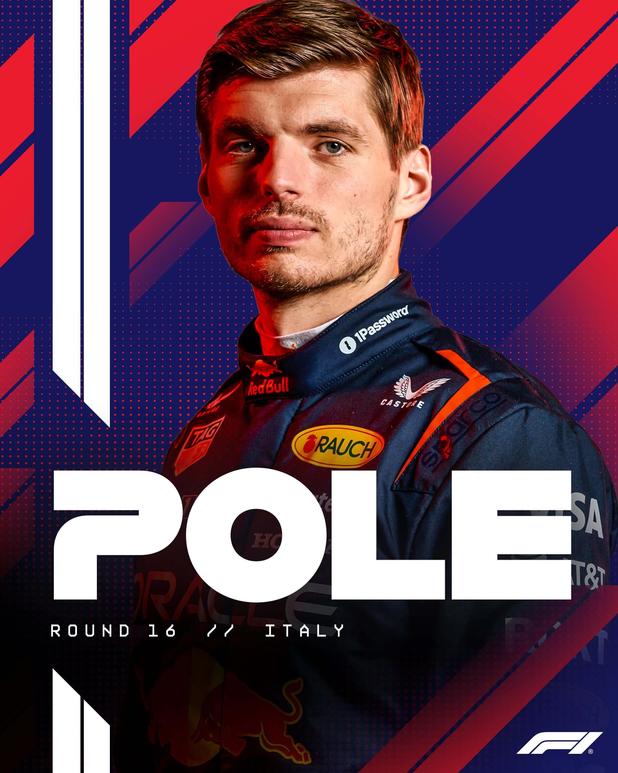 F1意大利排位赛：维斯塔潘破纪录夺杆，诺里斯P2，勒克莱尔P4